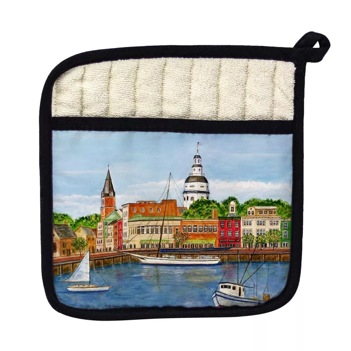 Betsy Drake PT728 Annapolis City Dock Pot Holder