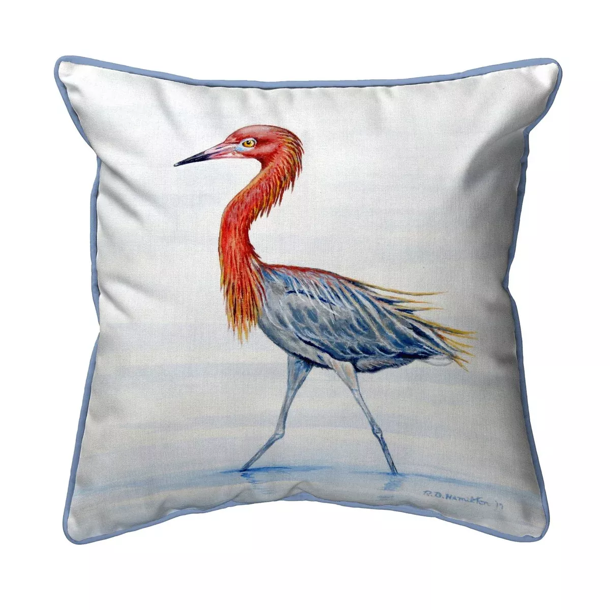 Betsy Drake Reddish Egret Small Pillow 11x14