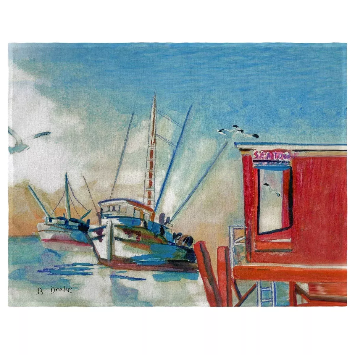 Betsy Drake Shrimp Boat Place Mat Set of 4