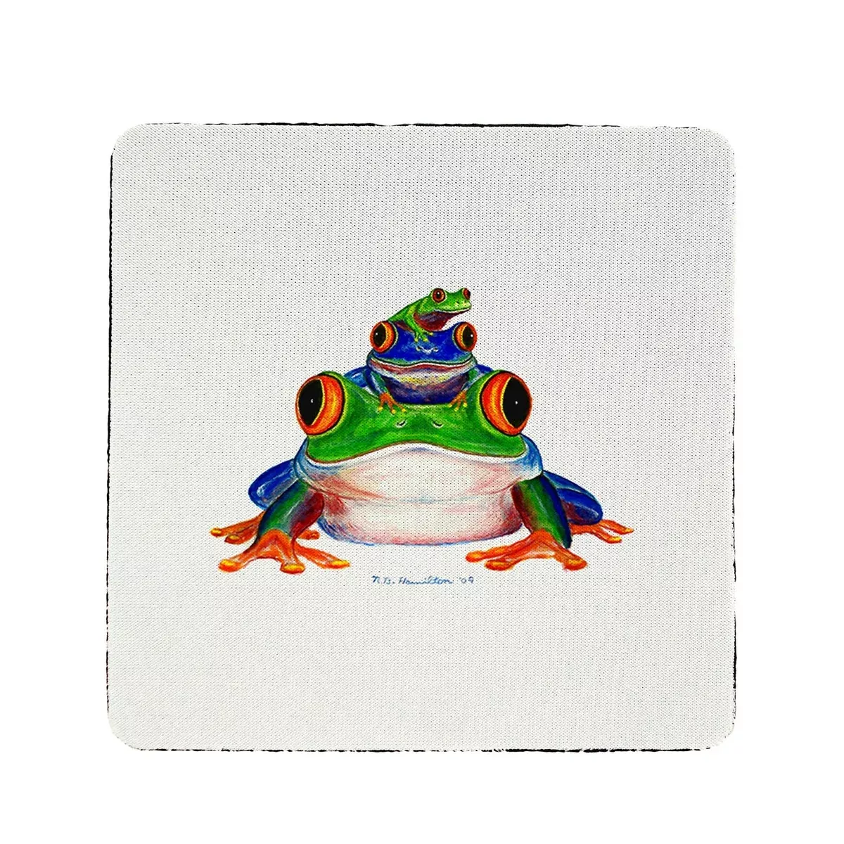 Betsy Drake Stacked Frogs Coaster Set of 4
