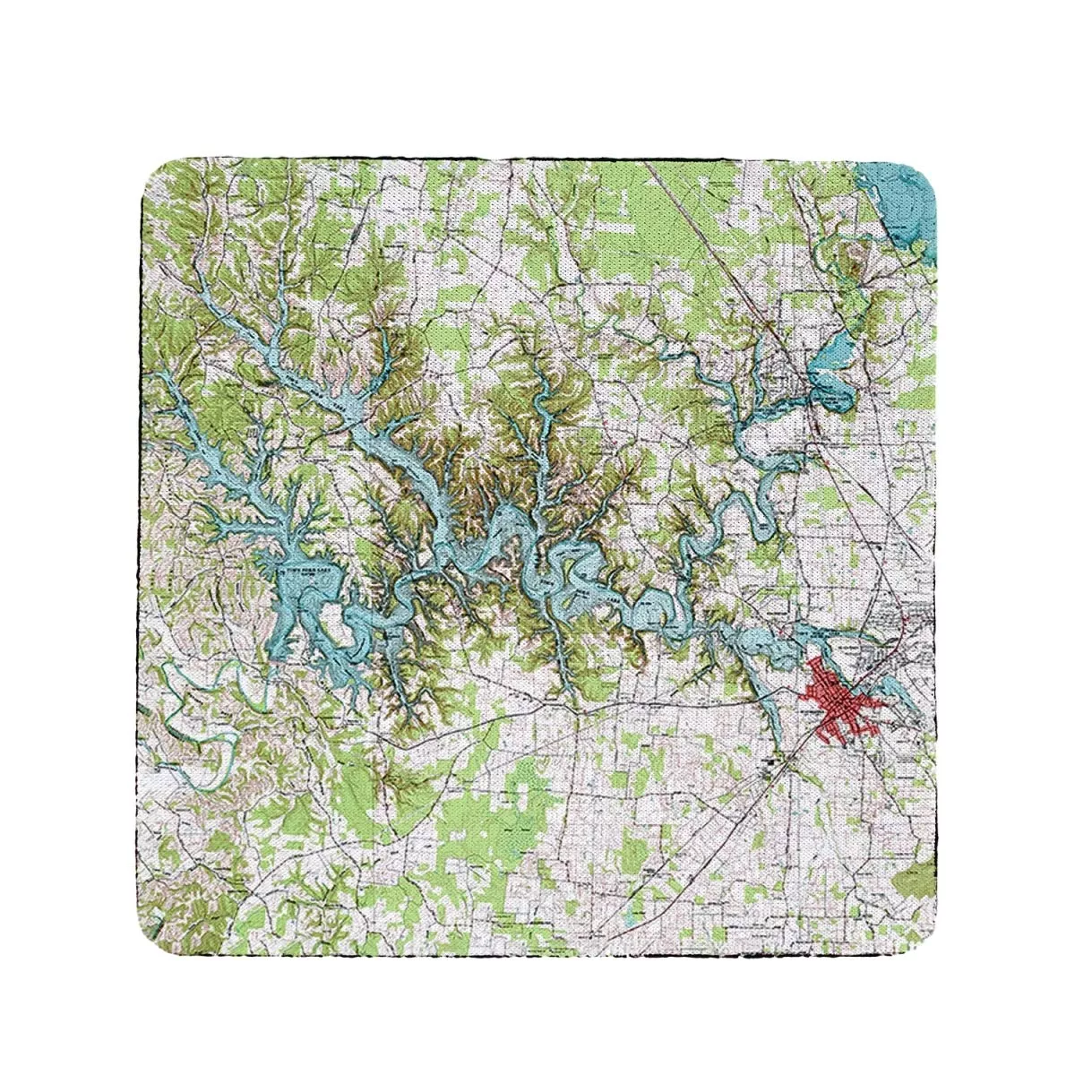 Betsy Drake Tims Ford Lake, TN Nautical Map Coaster Set of 4