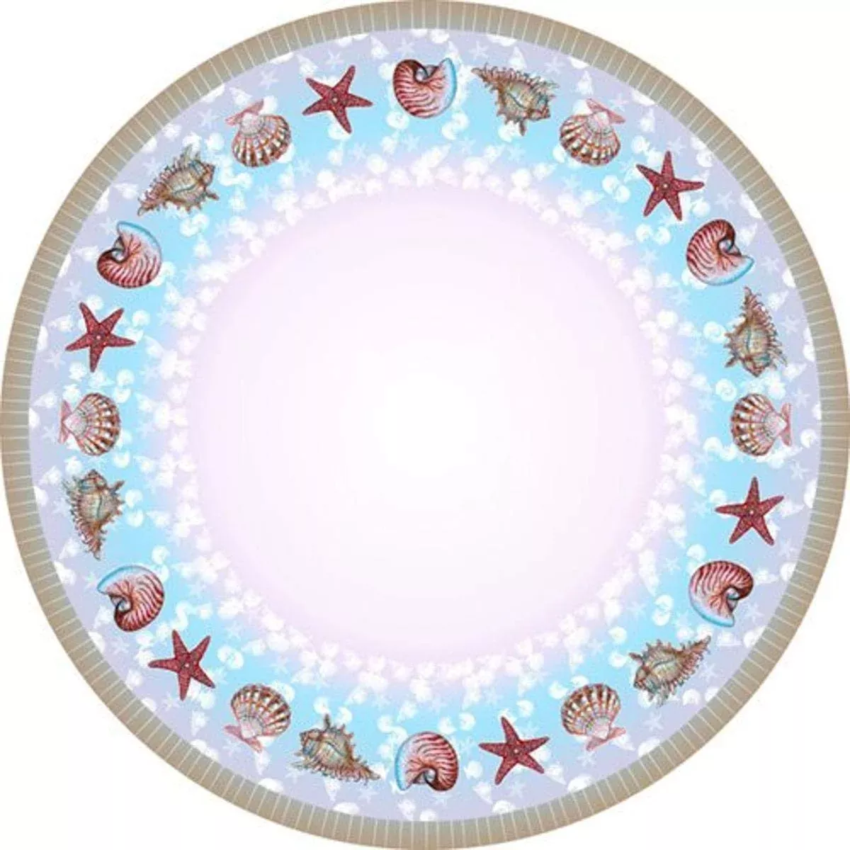 Betsy Drake TR094 Shells Round Table Cloth, 58"