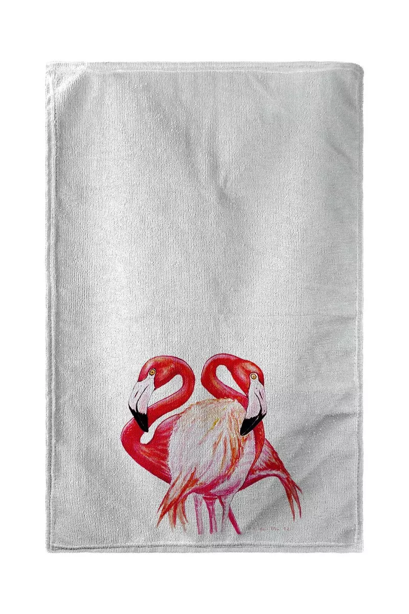 Betsy Drake Two Flamingos Beach Towel