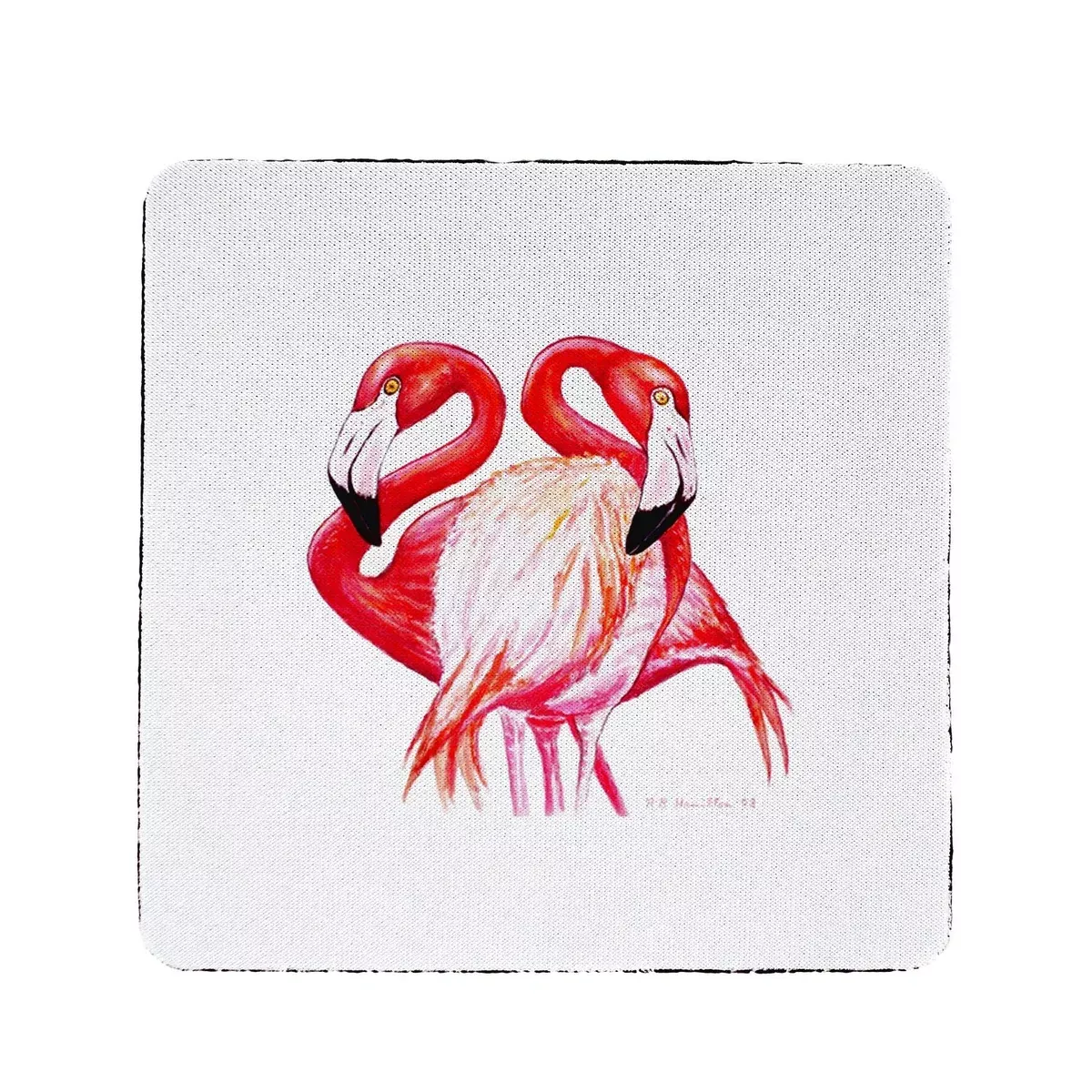 Betsy Drake Two Flamingos Coaster Set of 4