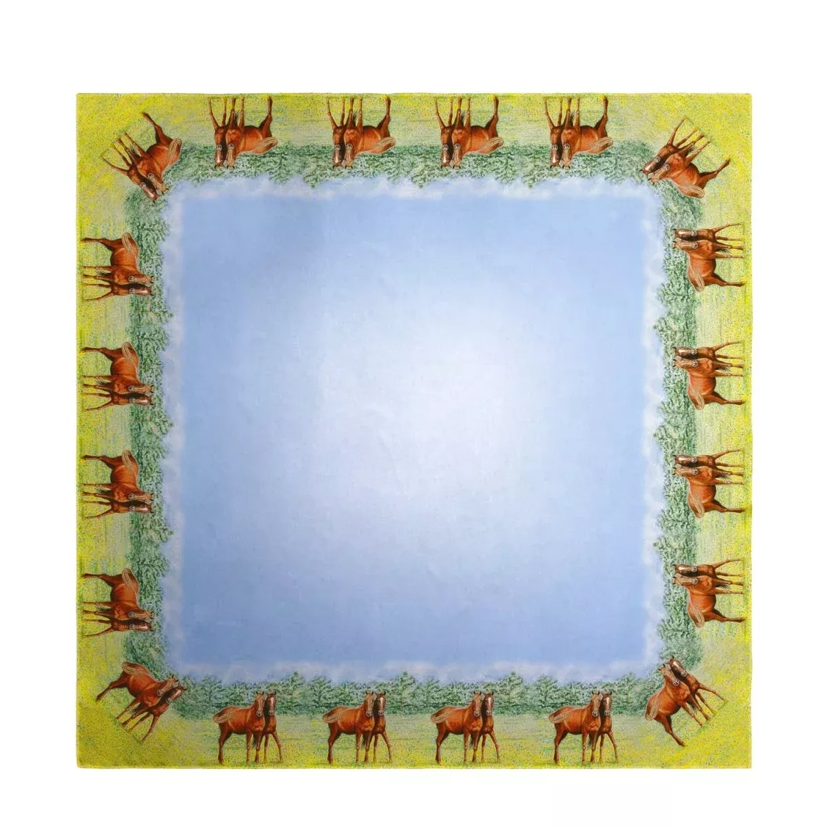 Betsy Drake Two Horses Square Table Cloth 52