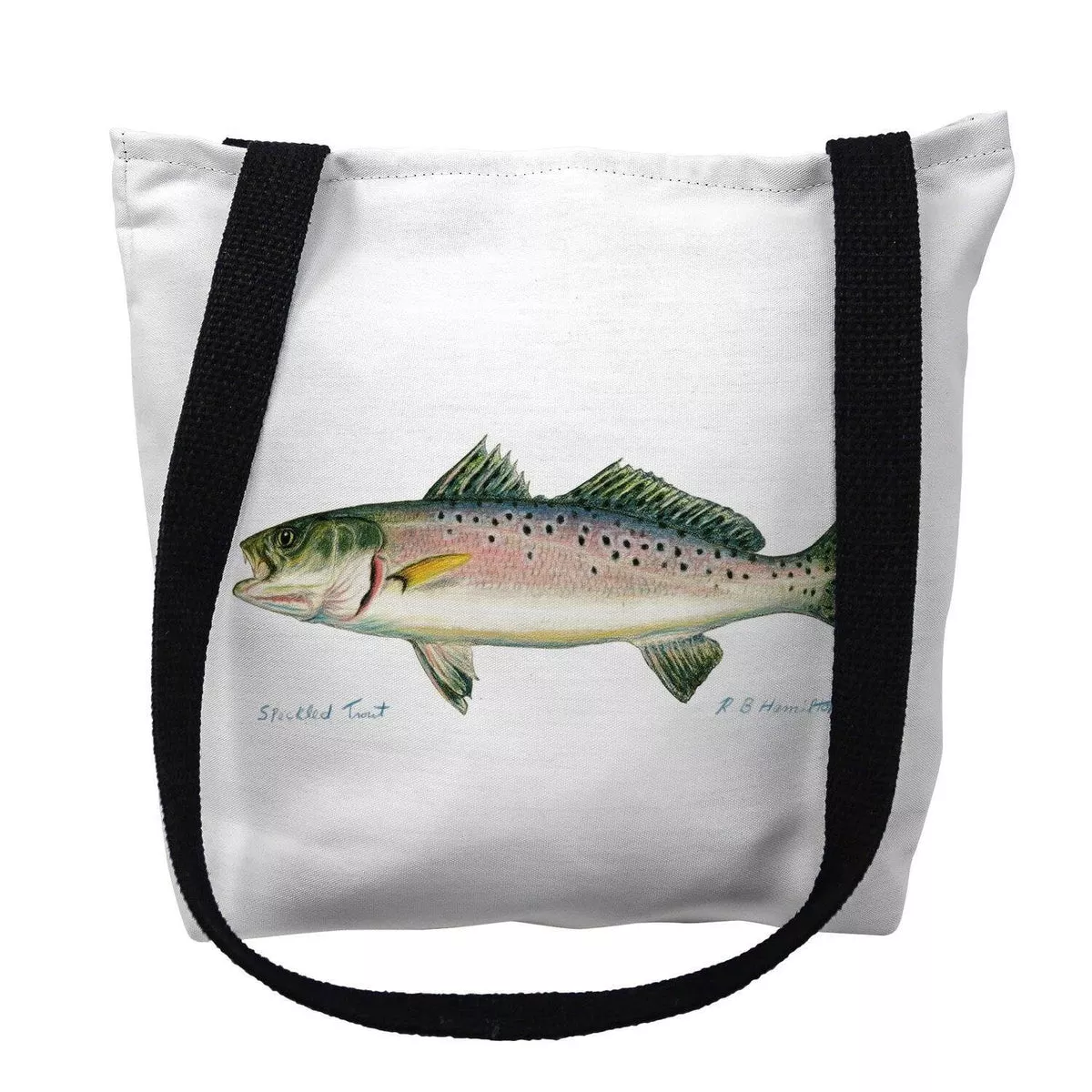 Betsy Drake TY023LM 16 x 16 in. Speckled Trout Left Tote Bag - Medium