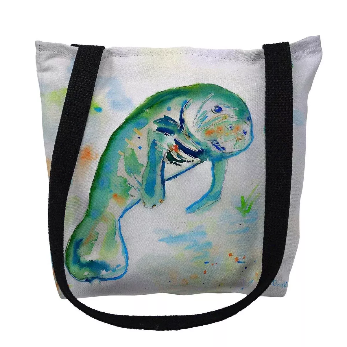 Betsy Drake TY061M 16 x 16 in. Manatee Tote Bag - Medium