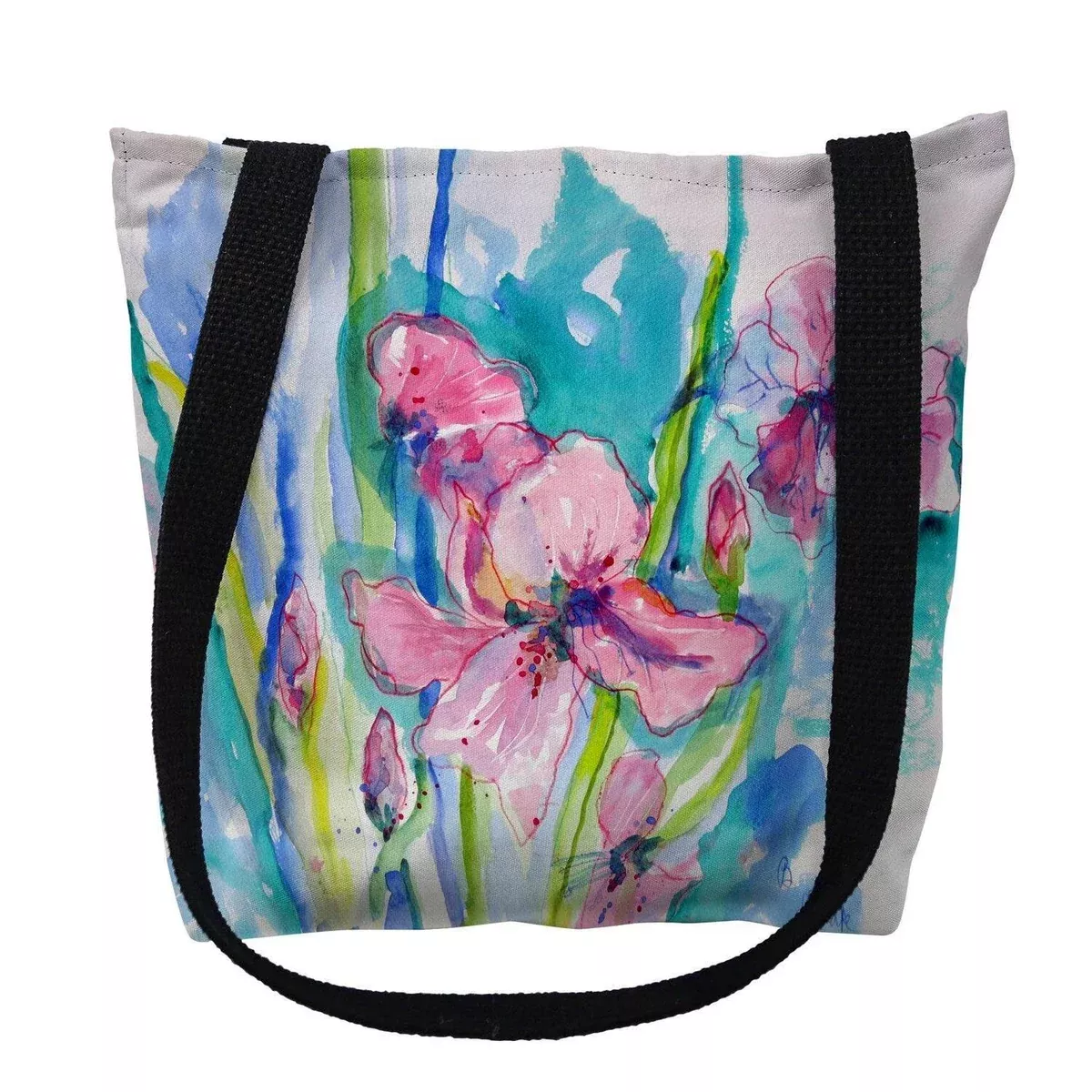 Betsy Drake TY1017M 16 x 16 in. Pink Iris Tote Bag - Medium