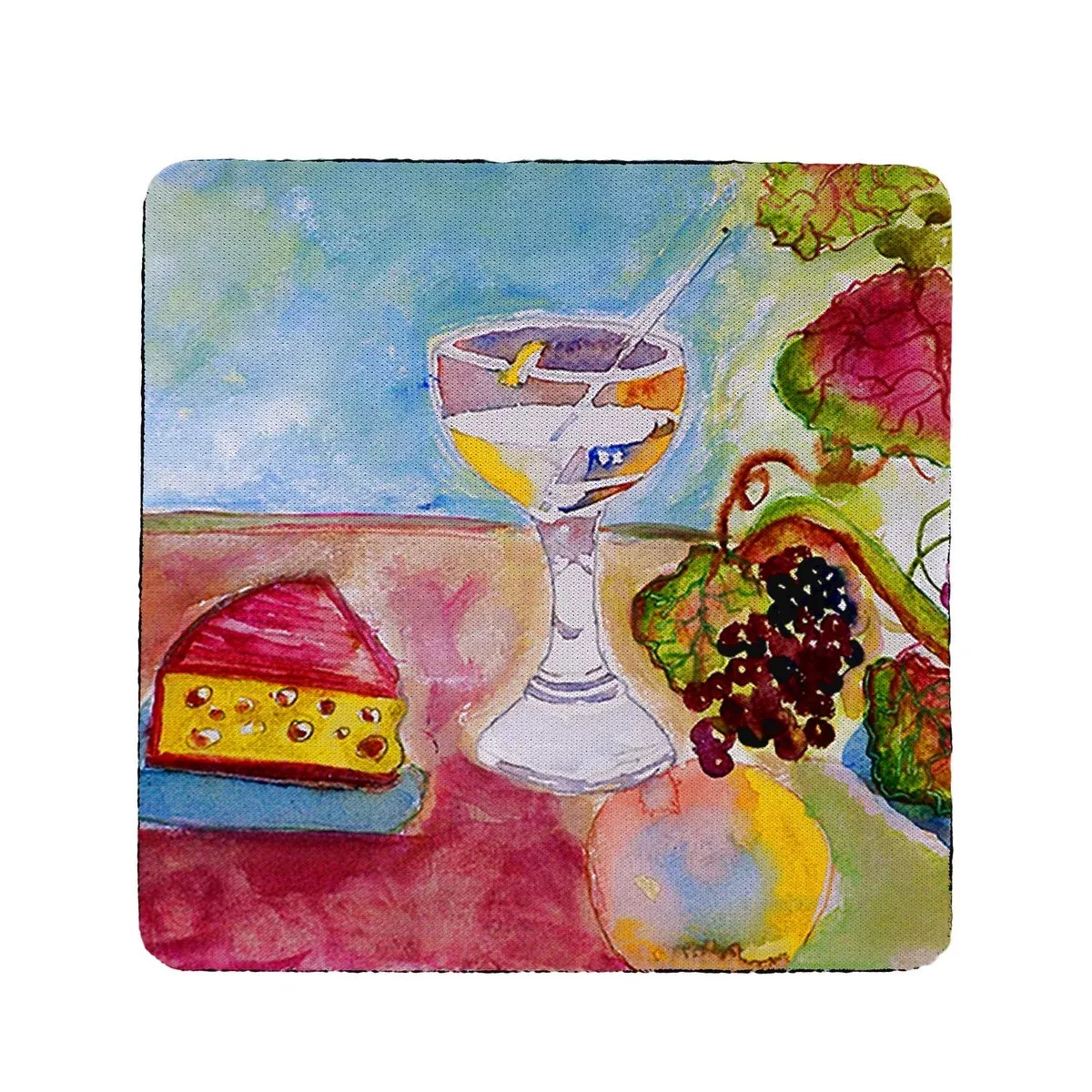 Betsy Drake Wine & Cheese Coaster Set of 4
