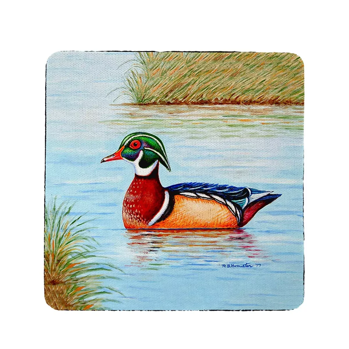 Betsy Drake Wood Duck Coaster Set of 4