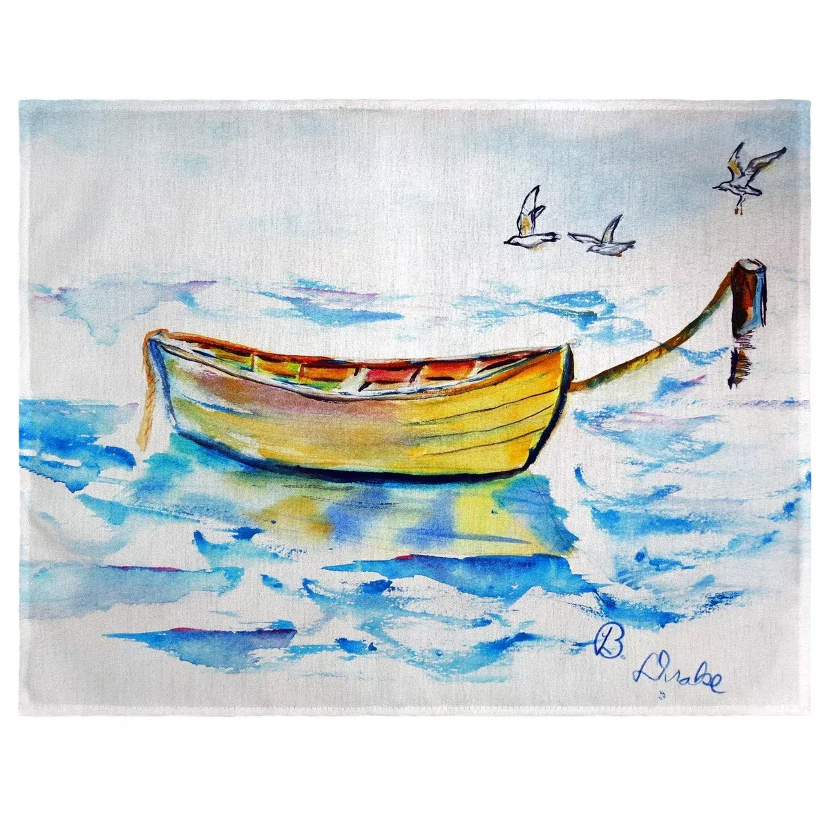 Betsy Drake Yellow Rowboat Place Mat Set of 4