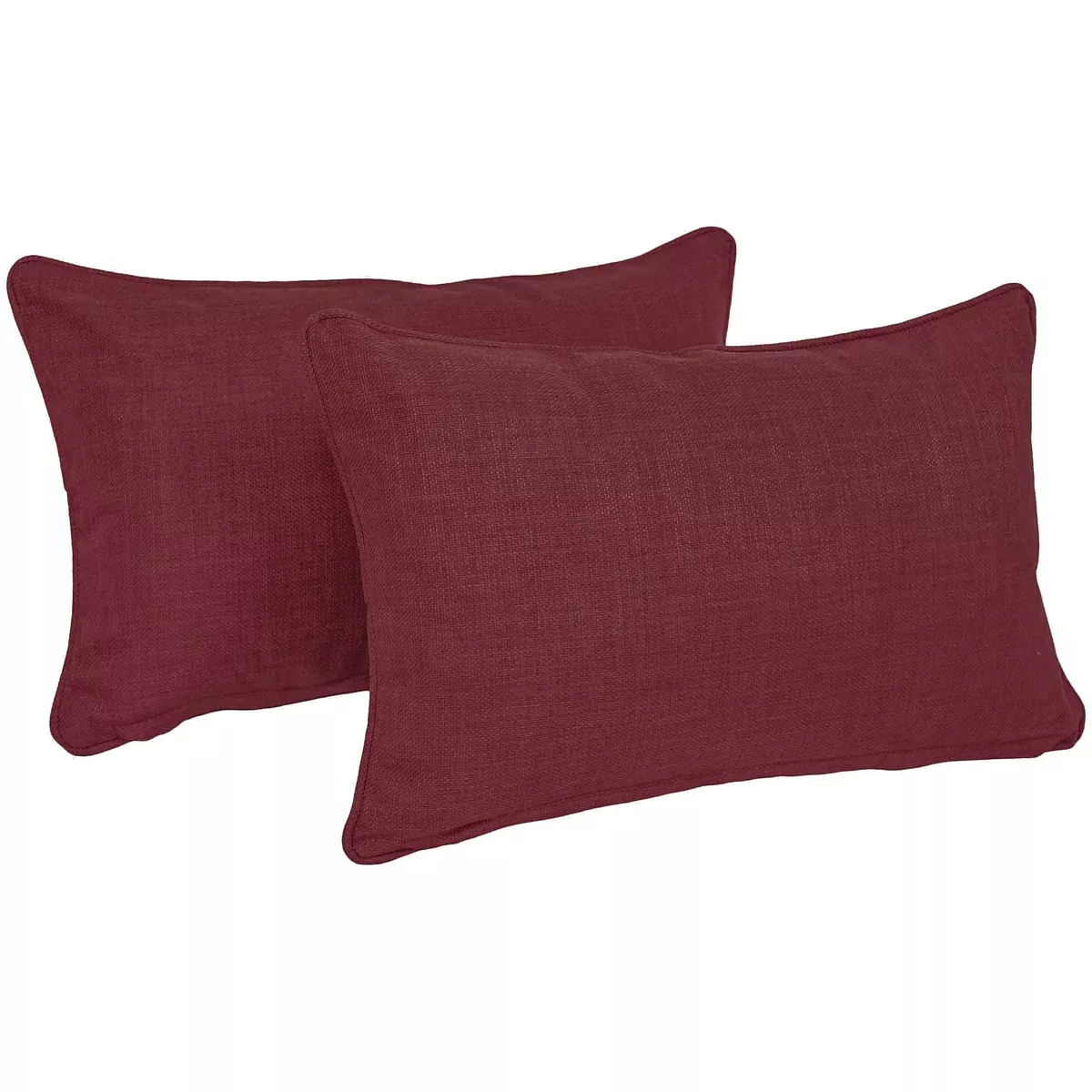 Blazing Needles Indoor/Outdoor Rectangular Corded Throw Pillow, 18", Merlot 2 Count