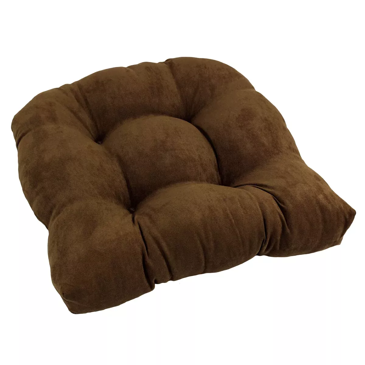 Blazing Needles Microsuede Rounded Back Chair Cushion,Chocolate, 19" x 19" 1 Count