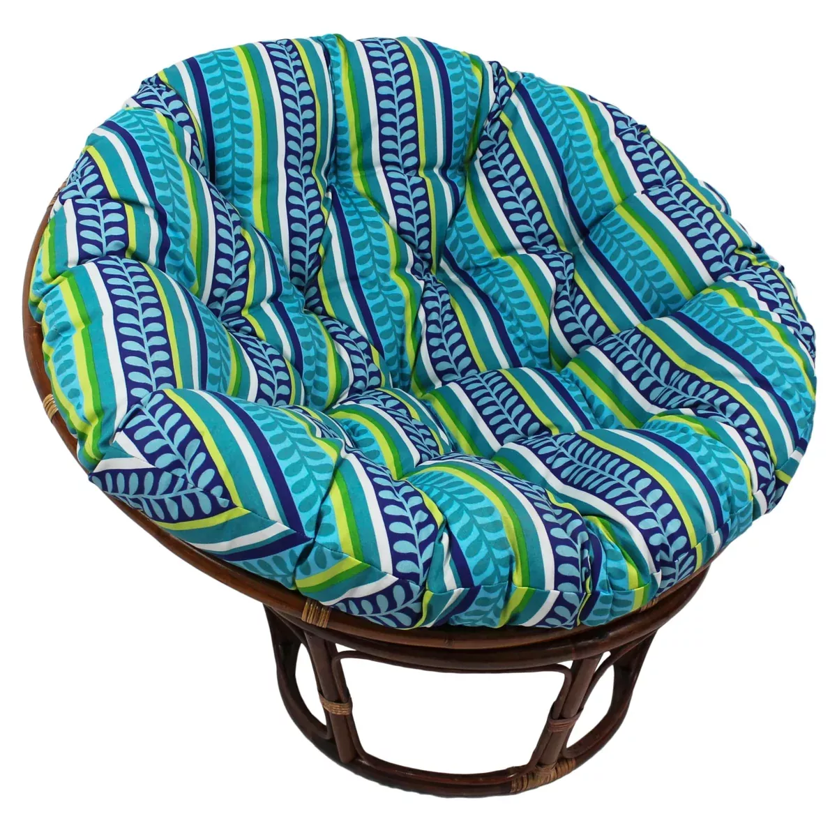Blazing Needles Outdoor Spun Polyester Papasan Cushion, 1 Count (Pack of 1), Pike Azure