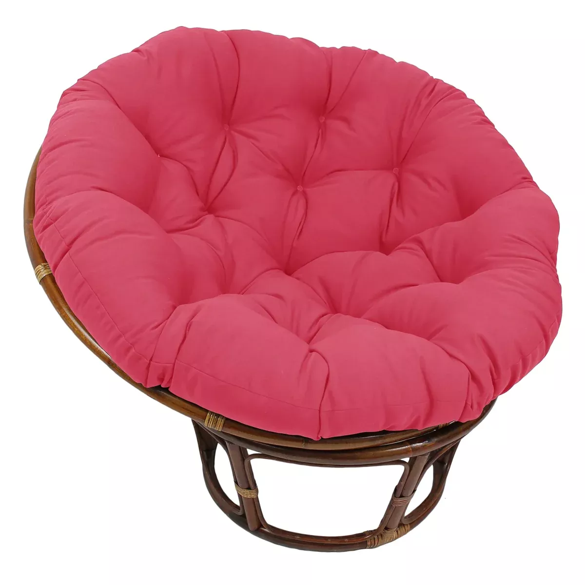 Blazing Needles Solid Twill Papasan Chair Cushion, 52" x 6" x 52", Berry Berry