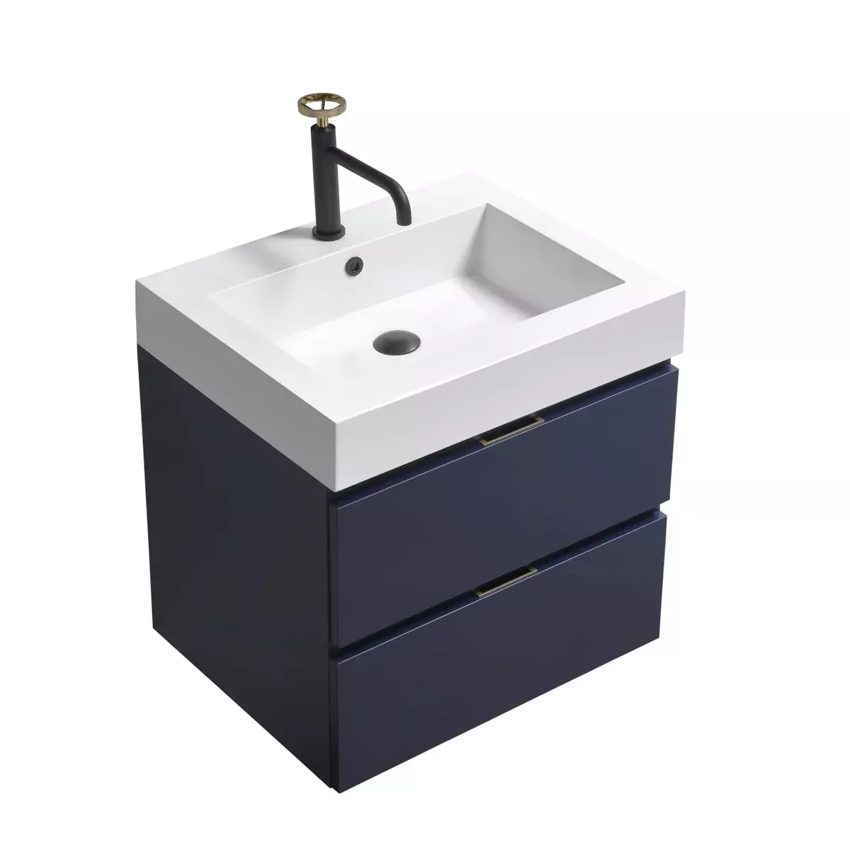 Bliss 24" Blue Wall Mount Modern Bathroom Vanity