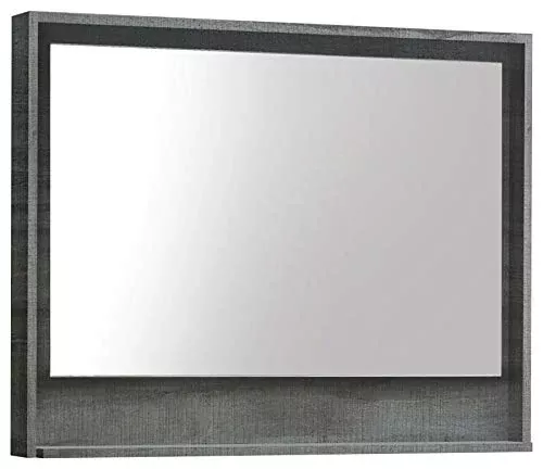 Bosco 36" Framed Mirror With Shelve - Ocean Gray Finish