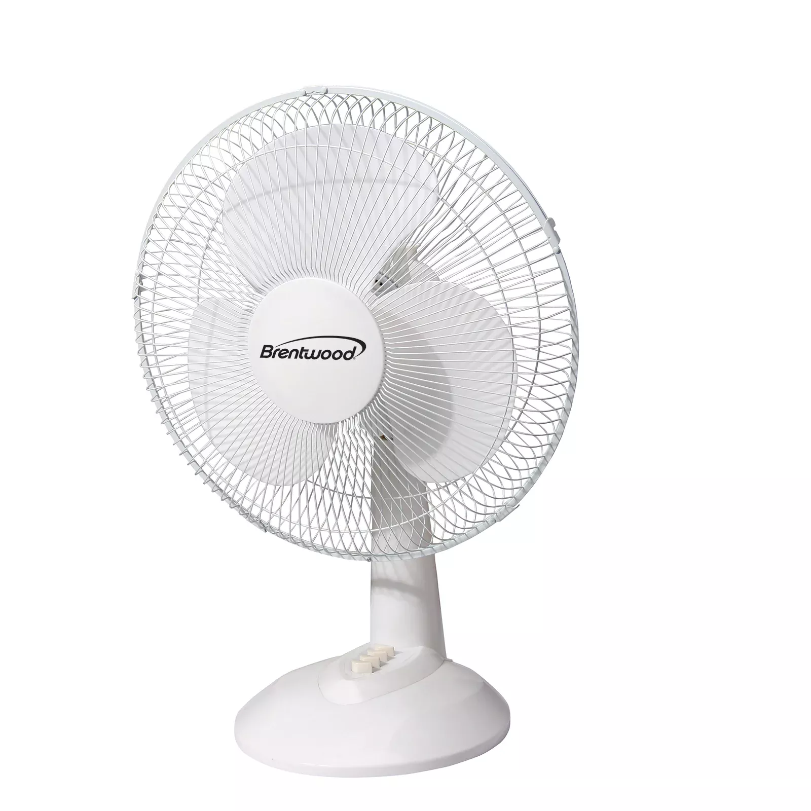 Brentwood Kool Zone Kool Zone 12'' Oscillating Desk Fan- White