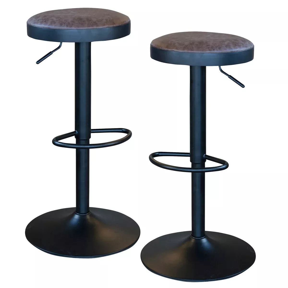 Buffalo Tools Classic Brown Faux Leather Bar Stool Set, Brown