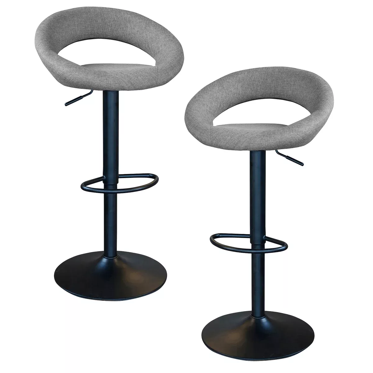 Buffalo Tools Classic Latte Brown Fabric bar Stool Set, Gray