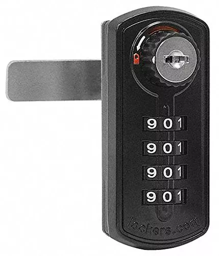 Built in Locker Lock, Zinc, 1-1/2inW, Blk