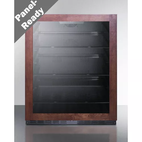Built-In Undercounter ADA Compliant Refrigerator With Panel-Ready Glass Door, Black Cabinet, Lock, And Digital Controls - AL57GPNR Summit