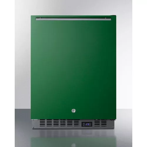 Built-In Undercounter ADA Compliantfrost-Free Freezer With Emerald Green Door, Stainless Steel Handle, Black Cabinet, And Digital Controls - ALFZ53G Summit