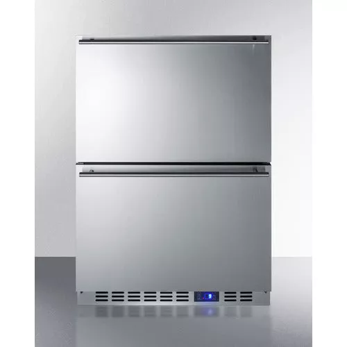 Built-In Undercounter Two-Drawer Refrigerator In Complete Stainless Steel With Panel-Ready Drawer Fronts - CL2R248 Summit Classic