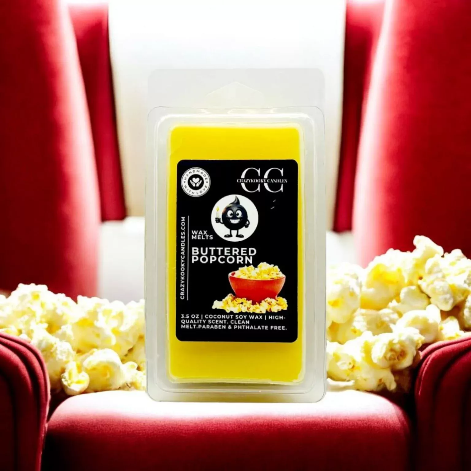BUTTERED POPCORN - Wax Melts, Scented Coconut Soy, 3.5oz