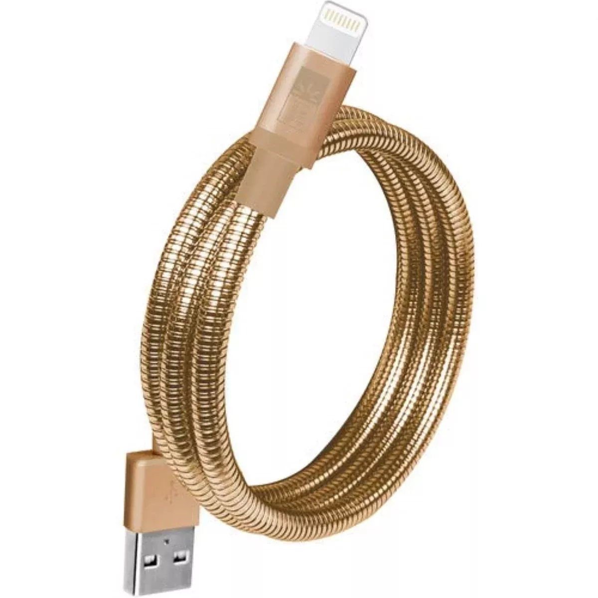 Bytech MFI LTG Chrome Spiral Cable-GD, Black, (CL-LP-CA-102-GD)