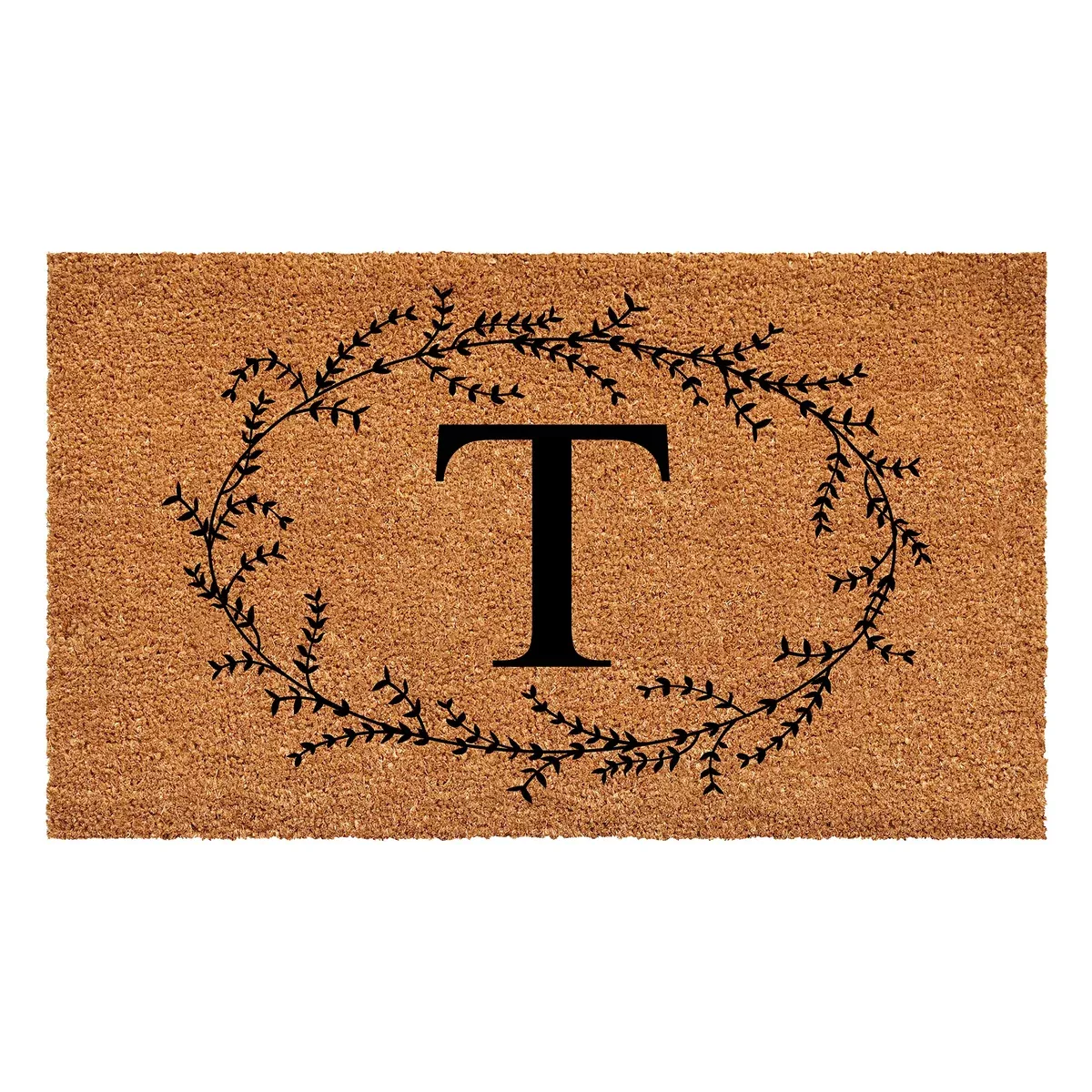 Calloway Mills Rustic Leaf Vine Monogrammed Doormat, Letter (36" x 72", T)