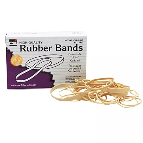 Charles Leonard Rubber Bands, Tissue-style Box, #54, Beige (56154)