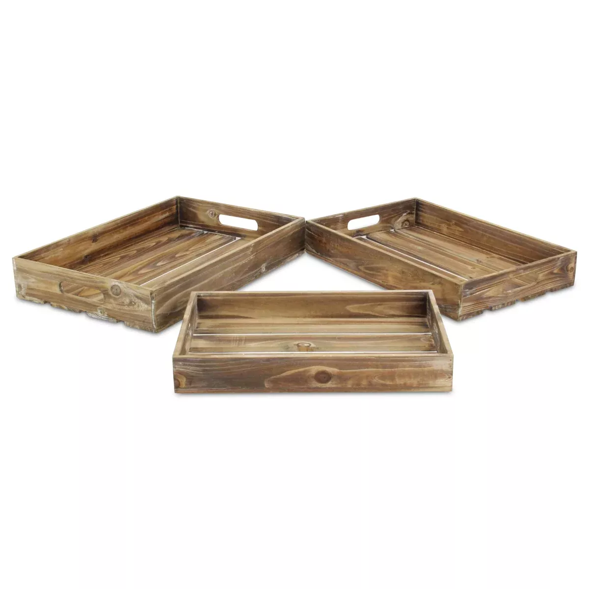 Cheung's FP-3507-3 Wood Slatted Tray| Set of 3