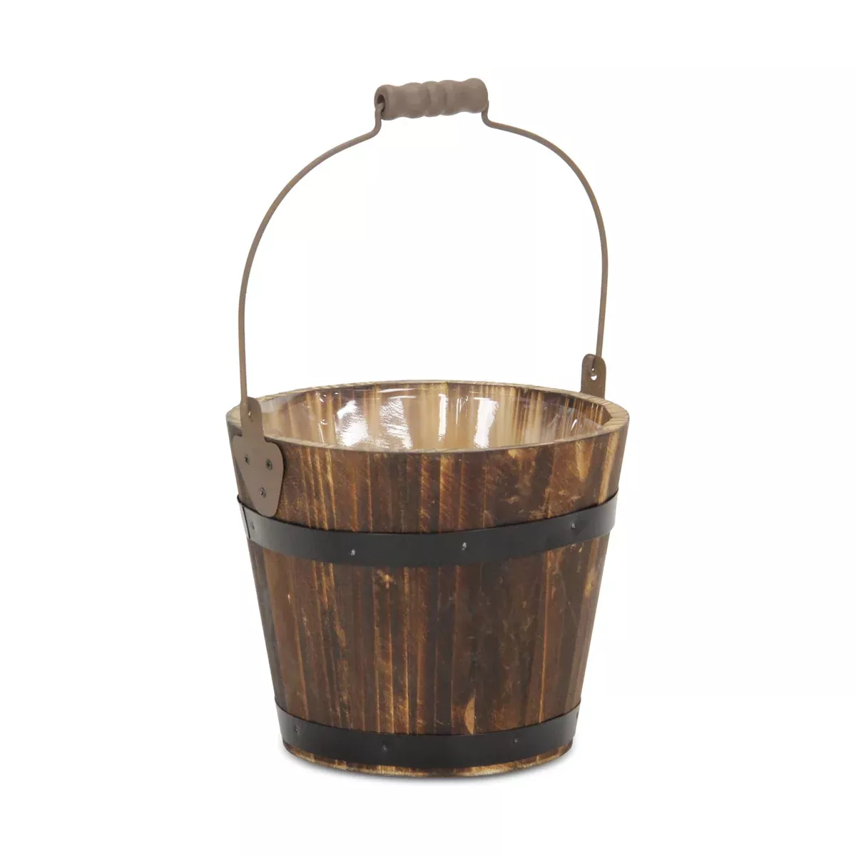 Cheung's FP-3767 Home Decorative Accent Wooden Bucket with Handle