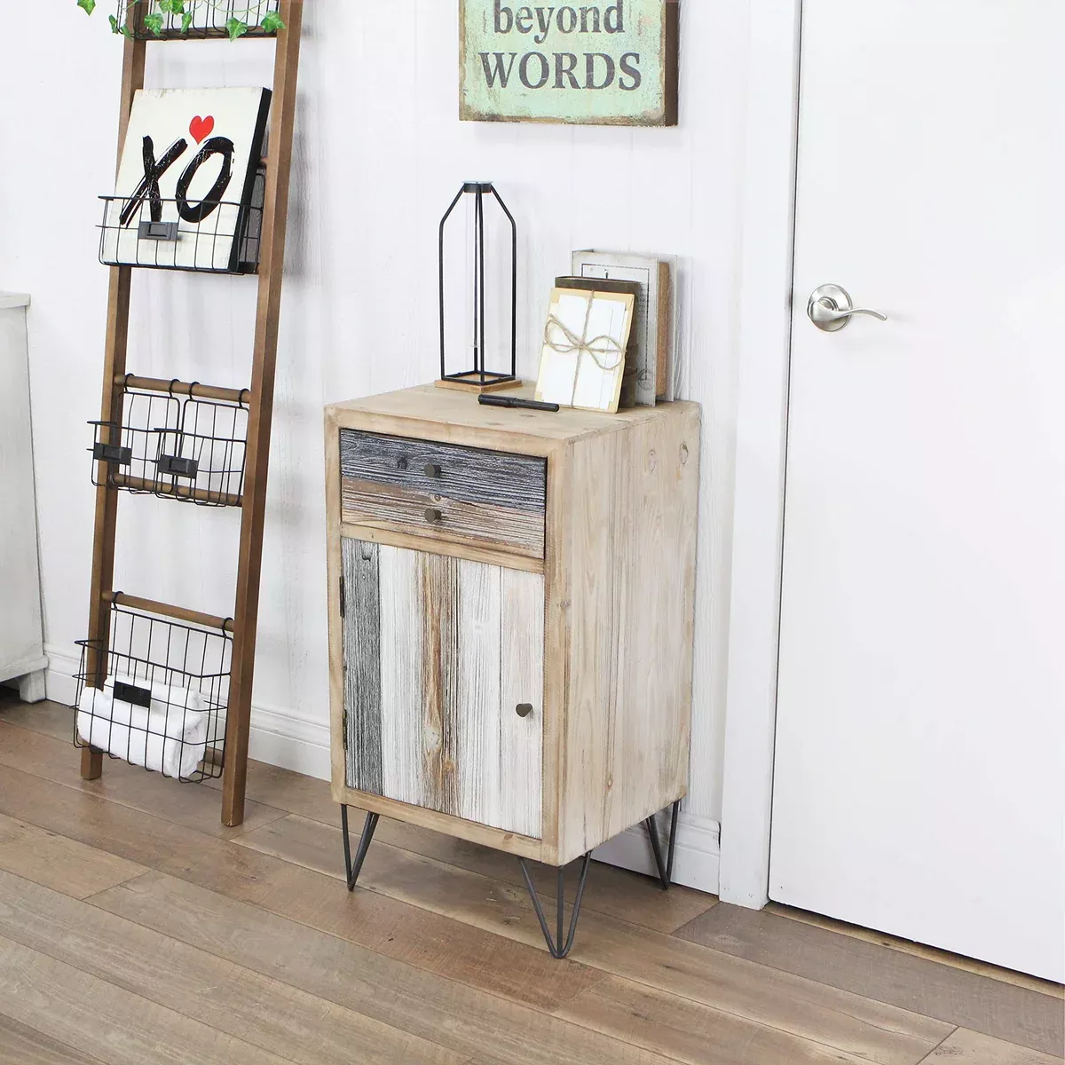 Cheung's Wooden Bright Toned Panel Style Side Table, Brown