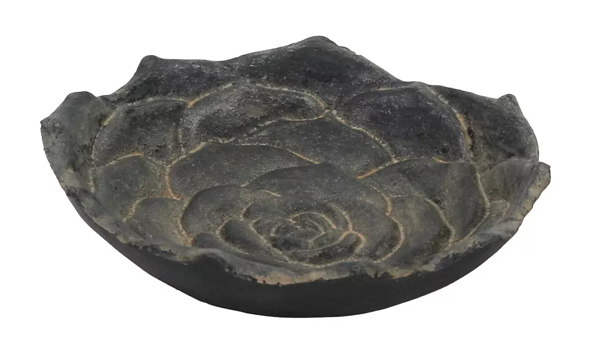 Cheungs Cast Iron Lotus Decor Table Décor, Small, Black