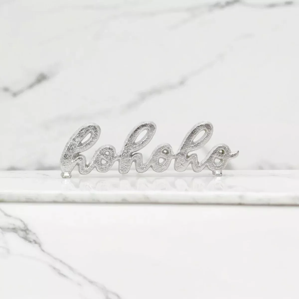 Cheungs Clara "hohoho" Silver Cast Iron Table Sign 6027SV