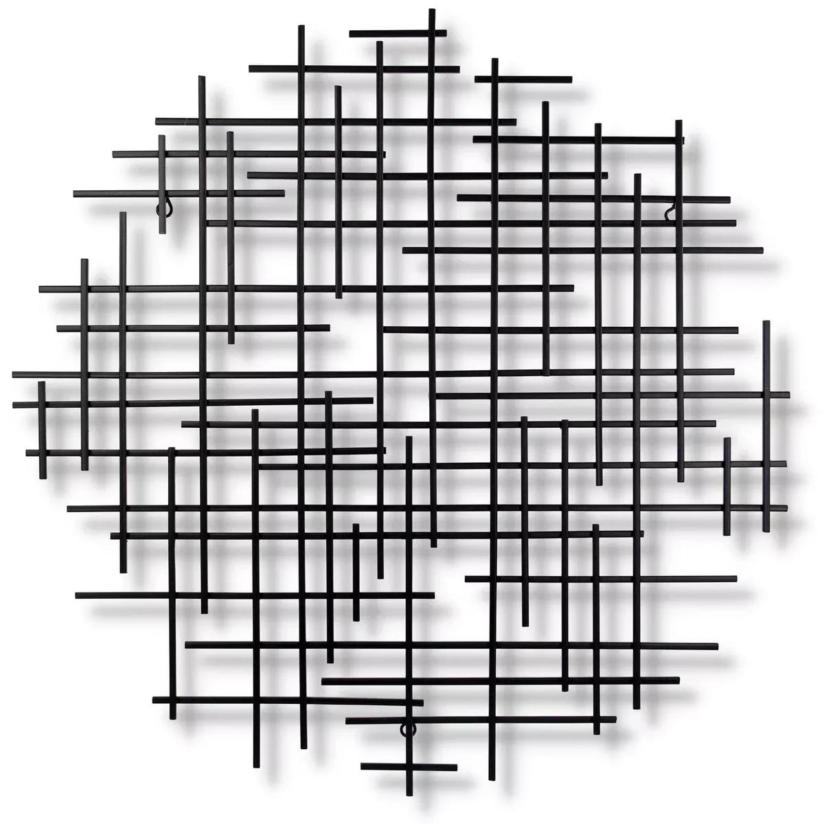 Cheungs Iquara Small Black Round Metal Wall Art (5801BK)