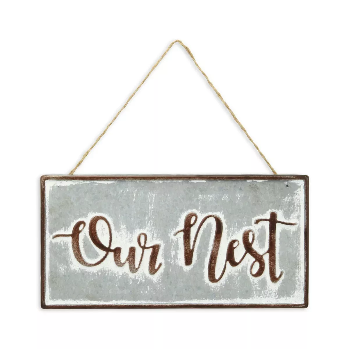 Cheungs Our Nest Metal Rustic Wall Decorative Sign, Gray