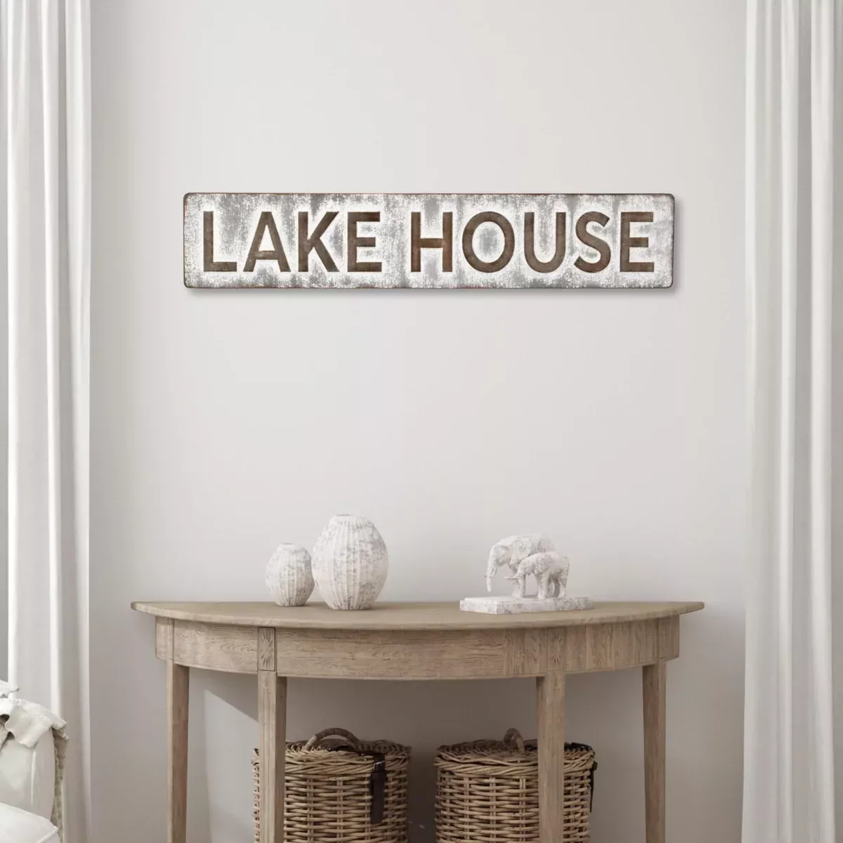 Cheungs Roven Galvanized Lake House Sign - Large 6015
