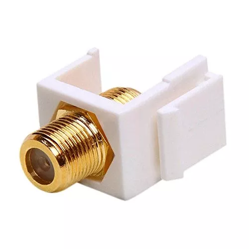 Cmple - Keystone Jack-Modular F Type(Gold Plated) White
