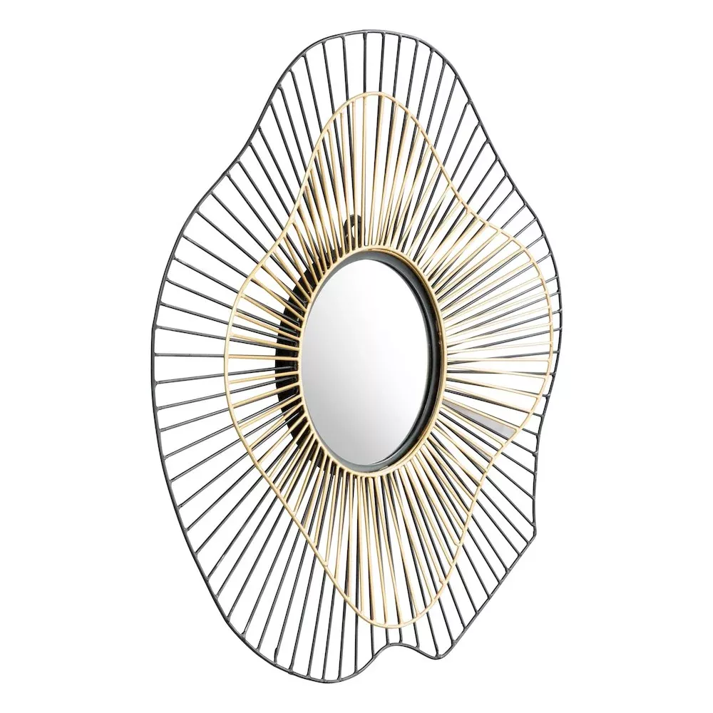 Comet Round Mirror Black & Gold - ZUO