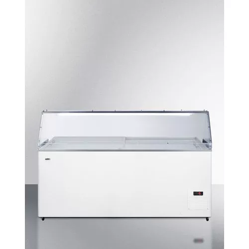 Commercial Dipping Cabinet With Pre-Installed Sneeze Guard, Sliding Glass Lid, Digital Thermostat, And Ice Cream Tub Holder Baskets - NOVA35PDC Summit Commercial
