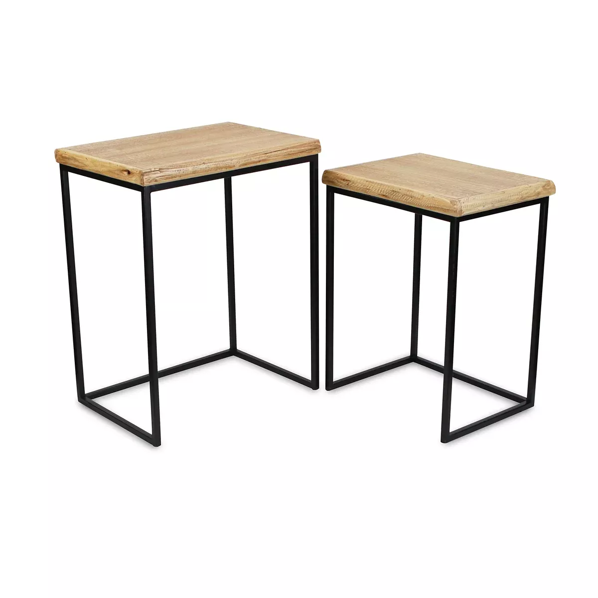 Contemporary Styled Set of 2 Rectangular Side Tables
