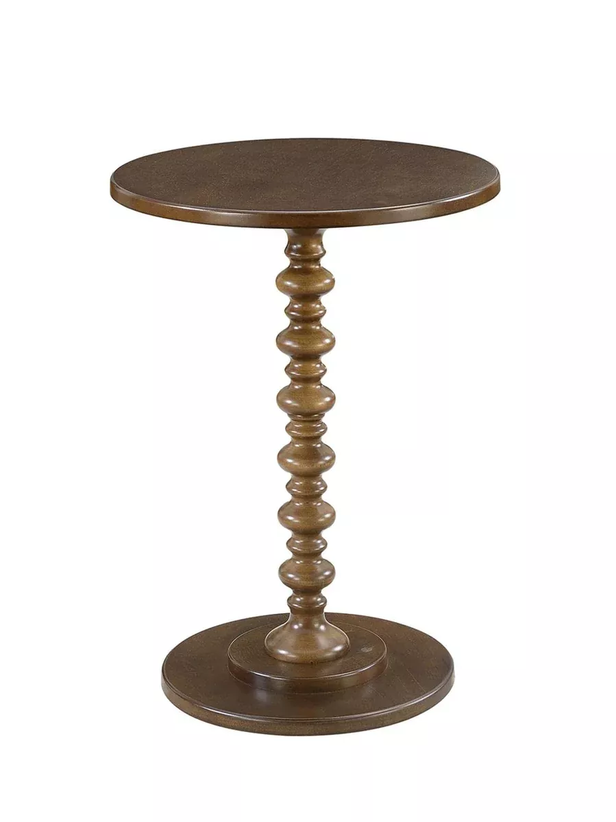 Convenience Concepts Palm Beach Spindle Table 17.75" - Traditional Round End Table for Living Room, Turned Solid Wood Side Table, Classic Display Pedestal Table, Blue