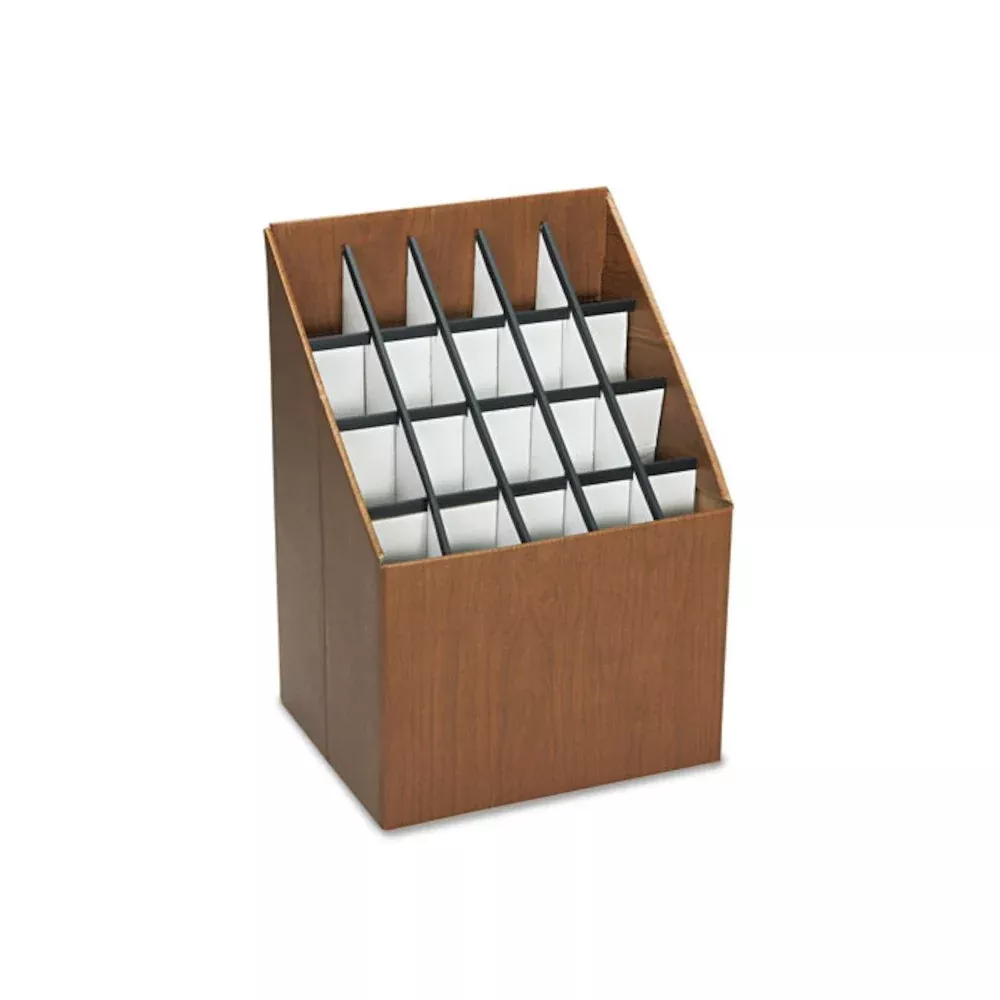 Corrugated Roll Files, 20 Compartments, 15w x 12d x 22h, Woodgrain - Safco