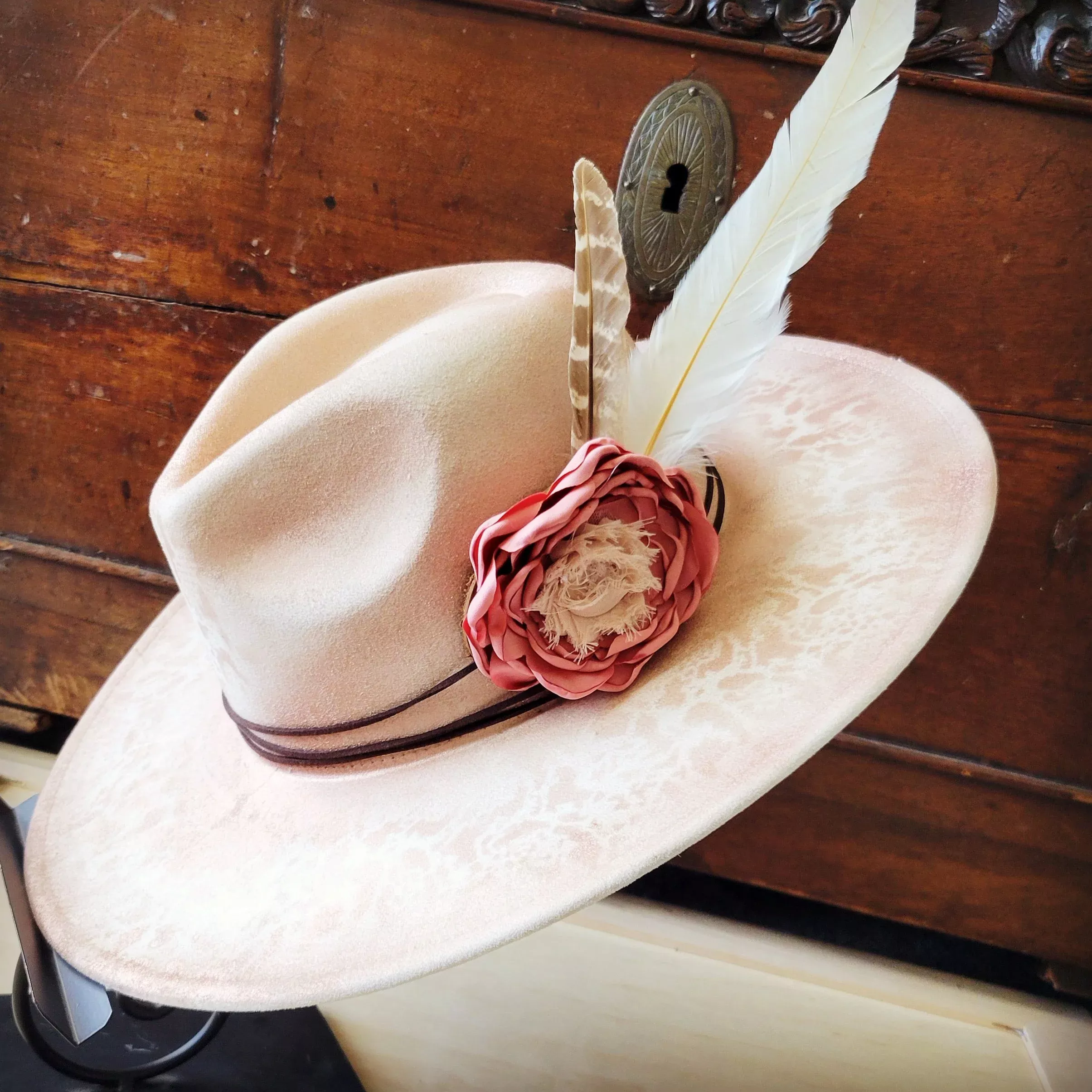 CUSTOM Hand-Painted Cowgirl Western Boho Hat A121