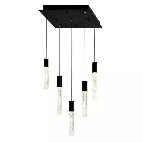 CWI Lighting 12'' Modern Black Integrated LED Mini Pendant for Kitchen Island, Dining Area, or Foyer – BACL Certified with 3-Year Warranty
