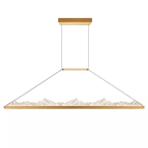 CWI Lighting Himalayas 62'' Brass LED Island/Pool Table Light – Color Selectable (3000K/4000K/5000K) – Integrated LED – BACL Certified – Ideal for Kitchen Islands, Dining Rooms, or Game Rooms
