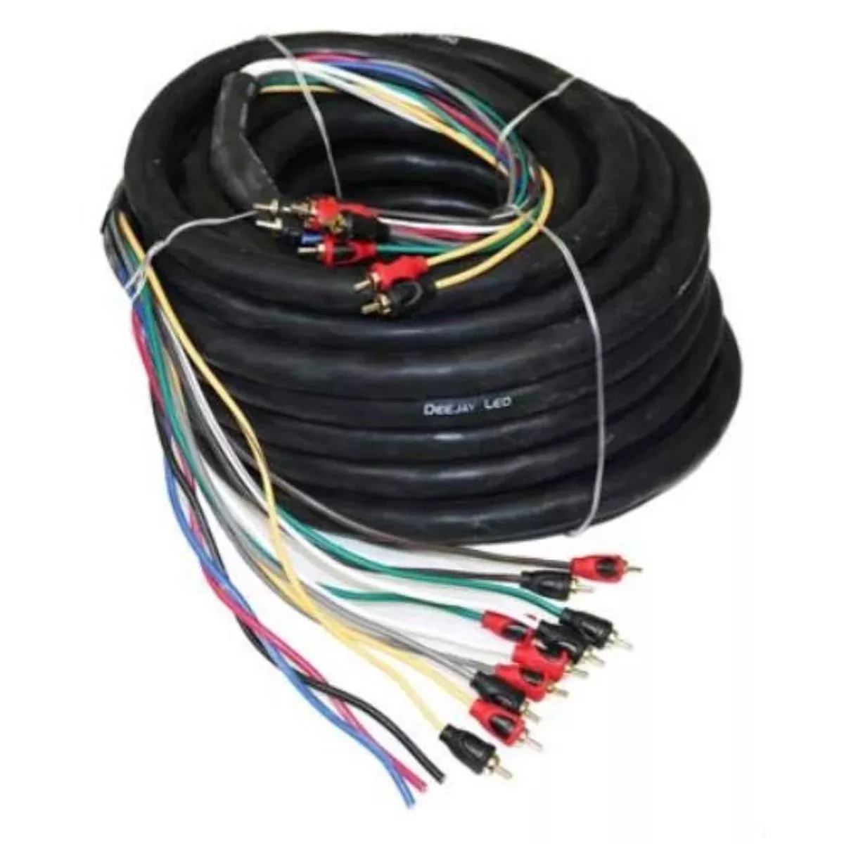 DEEJAY LED 52-Foot Multi-Amp Accessory Cable 10 RCA Shielded Cables Plus Three Power - TBHMED52COPPER